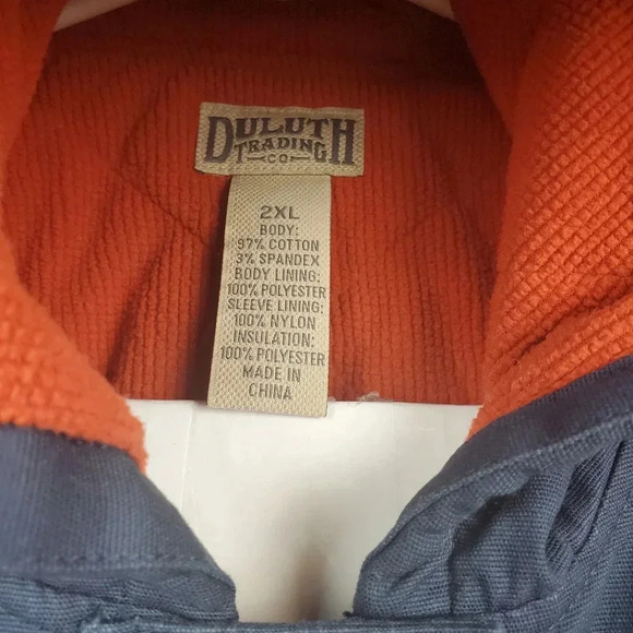 Duluth Womens XXL Navy Blue Fleece Lined Canvas Thick Chore Field Hooded Coat - Picture 7 of 15